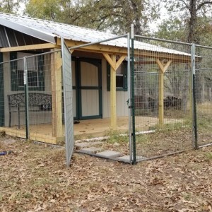 An the kennel is finished. Doggie door in and fencing in place